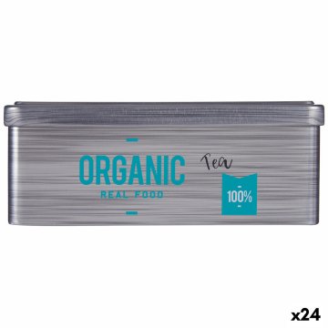 Krabička na čaje Organic Tea Sivá Plech (11 x 7,1 x 18 cm) (24 kusov)