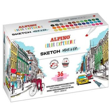 Sada fixiek Alpino Sketch Marker Dvojitá špička Viacfarebná (4 kusov)