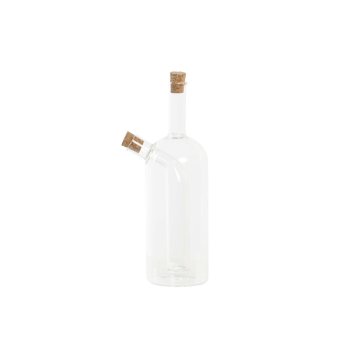 Olejnička DKD Home Decor 9 x 6,5 x 21,5 cm Transparentná Korok 500 ml Borokremičité sklo