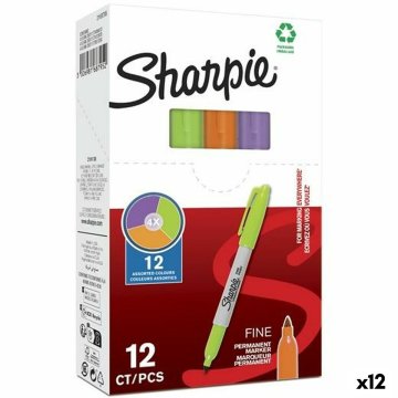 Permanentná fixka Sharpie zelená Purpurová Oranžová (12 kusov)