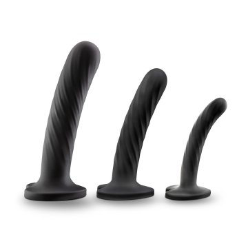 Dildo Blush Temptasia Čierna 3 Kusy