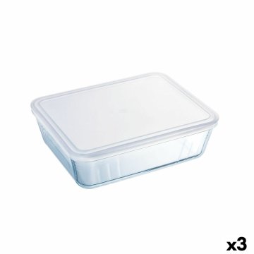 Obdĺžniková nádoba s vrchnákom Pyrex Cook&freeze 28 x 23 x 10 cm 4,2 L Transparentná Sklo Silikónové