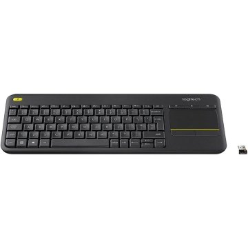 Klávesnica Logitech K400 Plus Čierna Bezdrôtový Bluetooth Touchpad AZERTY TV Francúzština