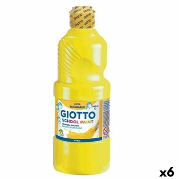 Tempera Giotto School Žltá 500 ml Umývateľný (6 kusov)