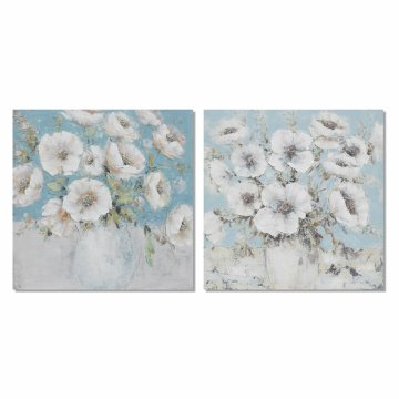 Maľba DKD Home Decor 100 x 2,8 x 100 cm Váza Shabby Chic (2 kusov)