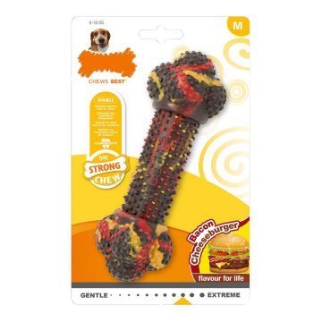 Hračka na žuvanie psa Nylabone Strong Chew Bacon Syr Hamburger Guma Veľkosť M