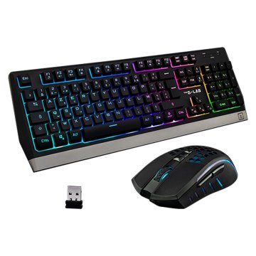 Klávesnica a bezdrôtová myš The G-Lab WIRELESS GAMING Čierna Španielska Qwerty