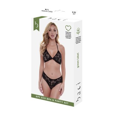 Sada spodného prádla Baci Lingerie Bra & Panty Čierna (S/M)