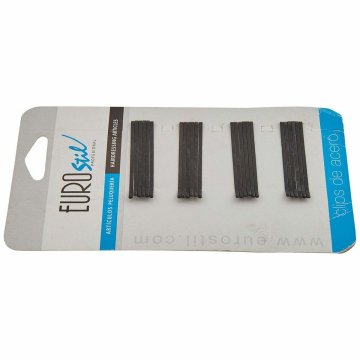 Sponky do vlasov Eurostil 24 Clips 50 mm Čierna (24 pcs)