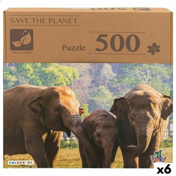 Puzzle Colorbaby Elephant 500 Kusy 6 kusov 61 x 46 x 0,1 cm