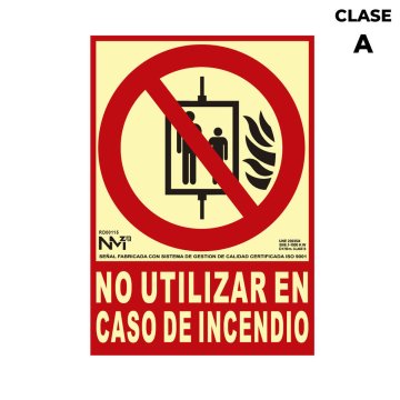 Etiketa Normaluz No utilizar en caso de incendio PVC (21 x 30 cm)