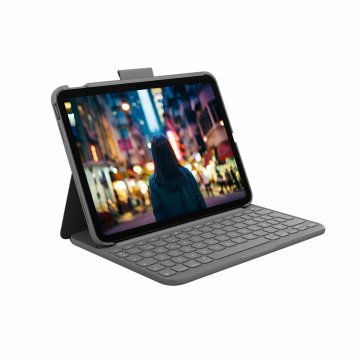 Puzdro na iPad + Klávesnica Logitech Slim Folio Sivá Španielska Qwerty