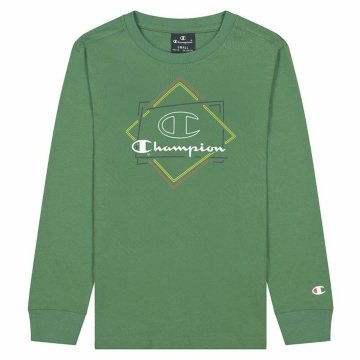 Detské tričko s dlhým rukávom Champion Athletic Crewneck zelená