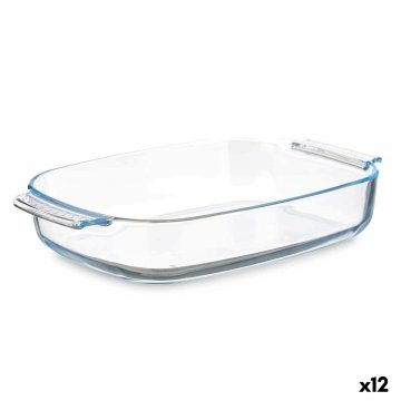 Kuchynská misa S úchytkami Transparentná Borokremičité sklo 2,7 L 34,4 x 6,1 x 22,3 cm (12 kusov)