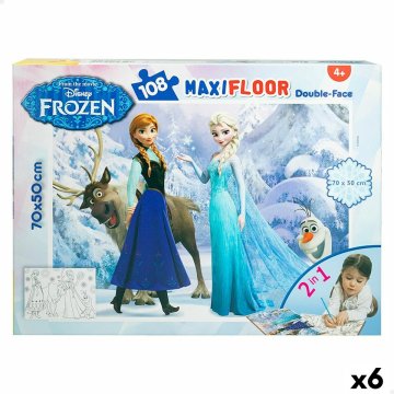 Detské puzzle Frozen Obojstranný 108 Kusy 70 x 1,5 x 50 cm (6 kusov)