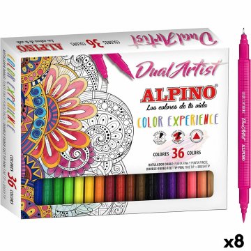 Sada fixiek Alpino Dual Artist Viacfarebná (8 kusov)