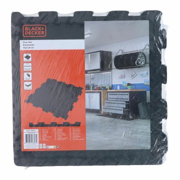 Dlaždice z EVA peny Black & Decker Čierna Guma 40 x 40 cm (6 Kusy)