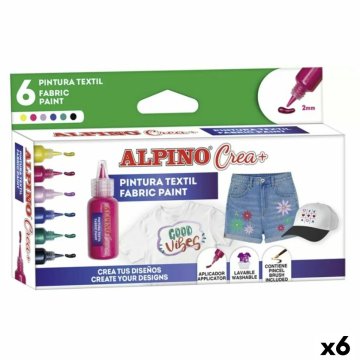 Maliarska sada Alpino Fabric Paint Textil (6 kusov)