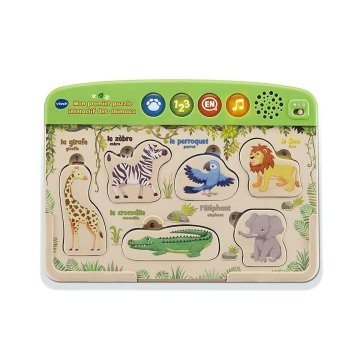 Detské drevené puzzle Vtech Baby Puzzle Drevo zvierat