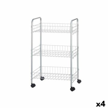 Servírovací vozík Striebristý Kov Plastické 37 x 27 x 62,3 cm (4 kusov)