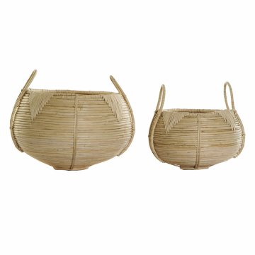 Súprava košíkov DKD Home Decor Ratan Bali (2 pcs) (25 x 25 x 22 cm) (35 x 35 x 37 cm)