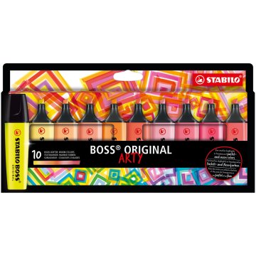 Sada fluorescenčných zvýrazňovačov Stabilo Boss Original Arty 10 Kusy Viacfarebná