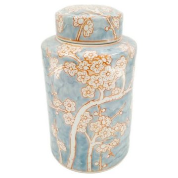 Váza DKD Home Decor Porcelán Modrá Oranžová 18 x 18 x 30 cm Orientálny