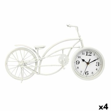 Stolné hodiny Bicykel Biela Kov 42 x 24 x 10 cm (4 kusov)