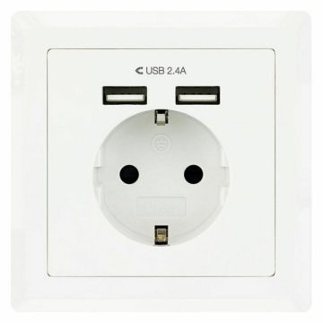 Zástrčka s 2 USB Portami TooQ 10.35.0010 5V/2.4A Biela 2,4 A