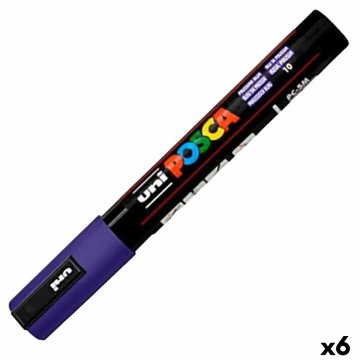 Fixka akrylickej farby POSCA PC-5M Tmavo modrá 1,8-2,5 mm (6 kusov)