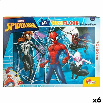 Detské puzzle Spider-Man Obojstranný 60 Kusy 70 x 1,5 x 50 cm (6 kusov)