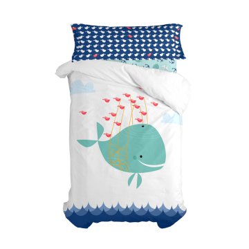 Sada poťahov na periny HappyFriday Moshi Moshi Whale Viacfarebná 105 cm posteľ 2 Kusy