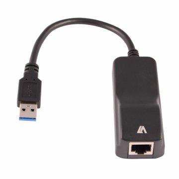 Adaptér Ethernet na USB V7 CBLUSB3RJ-1E Čierna