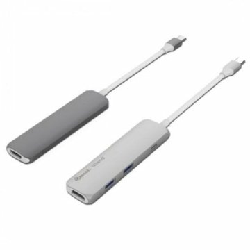 USB rozbočovač Silver HT 17123 Biela/Sivá Tmavo-sivá