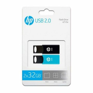 USB flash disk PNY HPFD212-32-TWIN USB 2.0 Čierna Čierna/Modrá 32 GB (2 kusov) (2 uds)