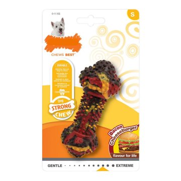 Hračka na žuvanie psa Nylabone Strong Chew Bacon Syr Hamburger Guma Veľkosť S