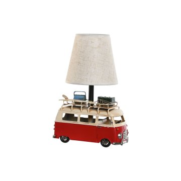 Stolná lampa Home ESPRIT Biela Červená Ľan Kov 20 x 14 x 30 cm