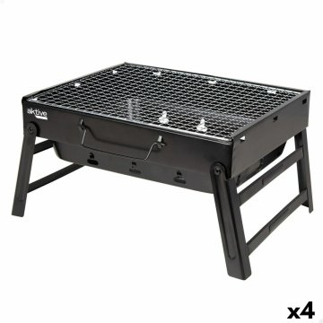 Prenosný Barbeque gril Aktive Obdĺžnikový Čierna Oceľ 40 x 20 x 28 cm