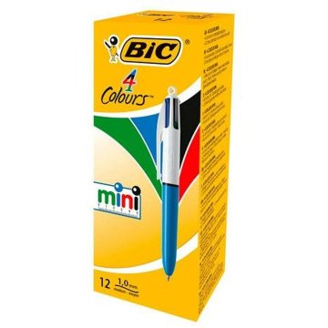 Pero na tekutý atrament Bic Mini 4Colours Modrá Biela 0,32 mm (12 Kusy)