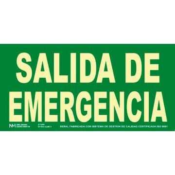 Etiketa Archivo 2000 "SALIDA DE EMERGENCIA" PVC 32 x 16 cm