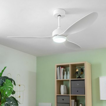 Stropný ventilátor s LED svetlom a 3 ABS lopatkami Flaled InnovaGoods Biela 36 W 52" Ø132 cm