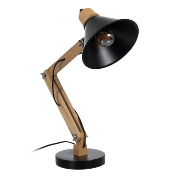 Stolná lampa Čierna Prírodná Drevo Železo 60 W 220-240 V 39 x 19 x 55 cm