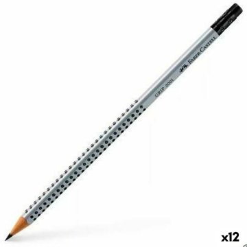 Ceruzka s gumou na gumovanie Faber-Castell Grip 2001 Ekologický Sivá HB (12 kusov)