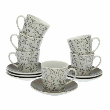 Súprava šálok s podšálkami Versa Oxford Porcelán 9 x 14 x 14 cm 10,5 x 8 x 6 cm 14 x 14 x 2 cm (12 p