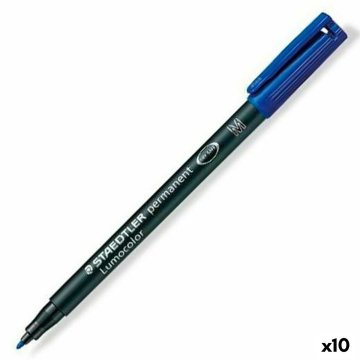 Permanentná fixka Staedtler Lumocolor 317-3 M Modrá (10 kusov)