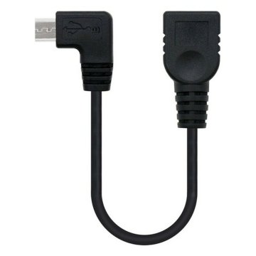 Kábel USB 2.0 A na USB B NANOCABLE CABLE USB 2.0 OTG ACODADO, TIPO MICRO B/M-A/H, NEGRO, 15 CM 15 cm