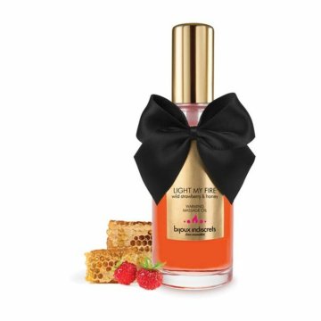 Erotický masážny olej Bijoux Cosmetiques Light My Fire 100 ml Jahoda Hrejivý účinok