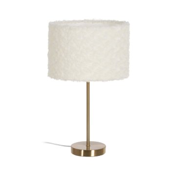 Stolná lampa Biela Zlatá Kov Látka 60 W 220-240 V 30 x 30 x 51 cm