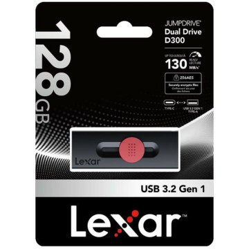 USB flash disk Lexar DUAL Čierna 128 GB