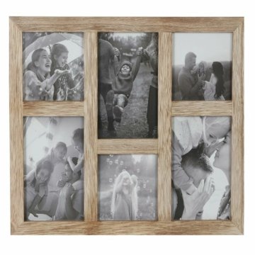 Rám na fotografie DKD Home Decor 35 x 1,2 x 29 cm Sklo Prírodná Hora Drevo MDF